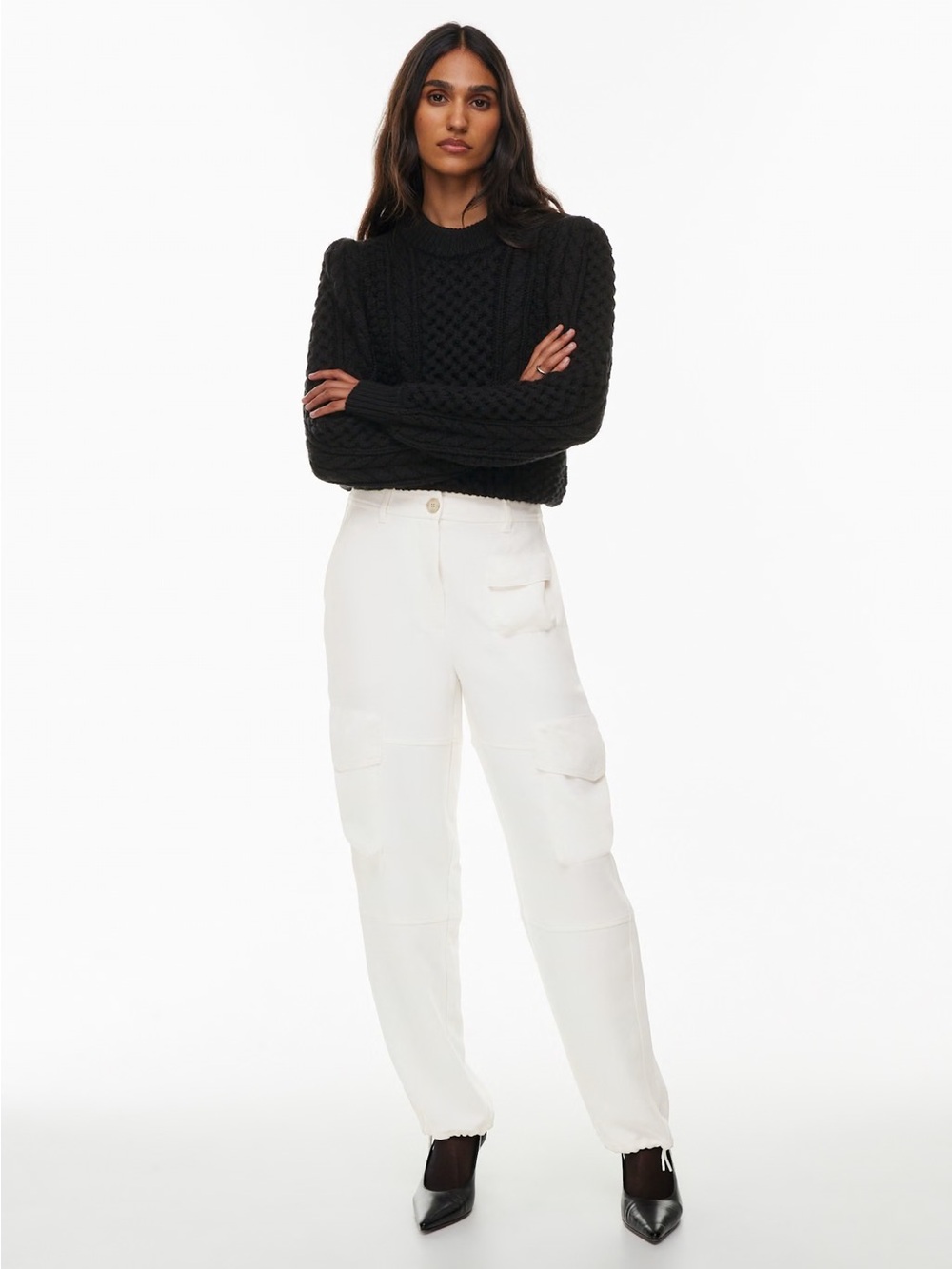 WILFRED • Aritzia Project Cargo Pant light Burch high rise crepe size 4